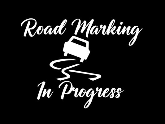 Road Marking In Progress Vinyl Sticker